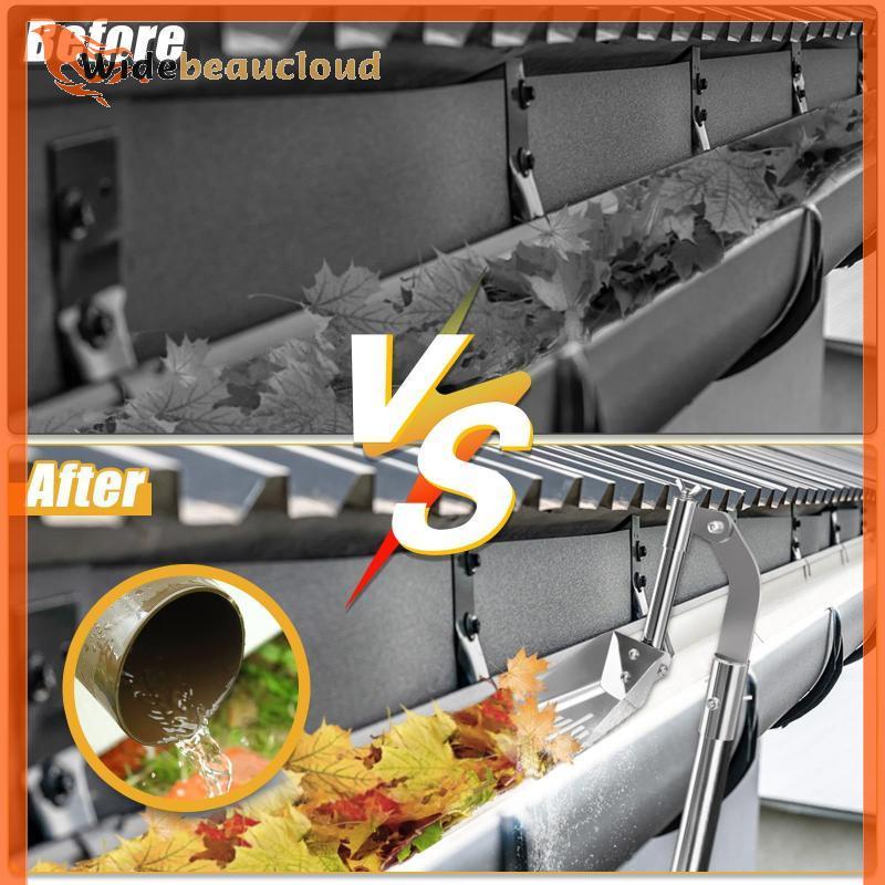 Widebeaucloud Gutter Scoop Home Gutter ทําความสะอาดบ้านทําความสะอาดใบช้อนอลูมิเนียมสวนหลังคา Gutter 