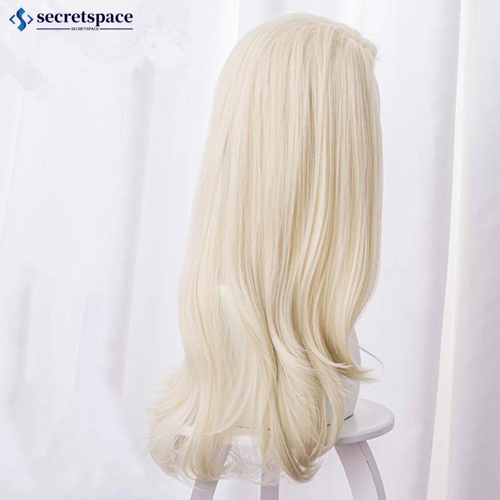 วิกผมสังเคราะห์สำหรับผู้หญิง สีขาวครีม ผมหยิกยาว ทนความร้อนได้ A9R9