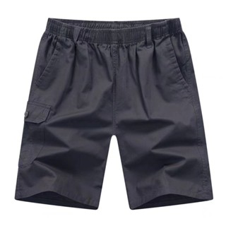 Chaistyle ผ้าฝ้ายบริสุทธิ์ ผู้ชาย กางเกงคาร์โก กางเกงขาสั้นล…