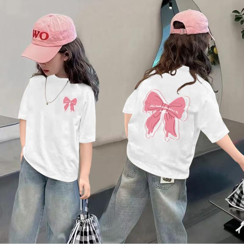(จัดส่งจากกรุงเทพฯ) เสื้อยืดเด็ก พิมพ์ลายการ์ตูนน่ารัก เสื้อยืดคอกลม เหมาะสำหรับเด็กอายุ 6-13 ปี Cotton 100 % K303