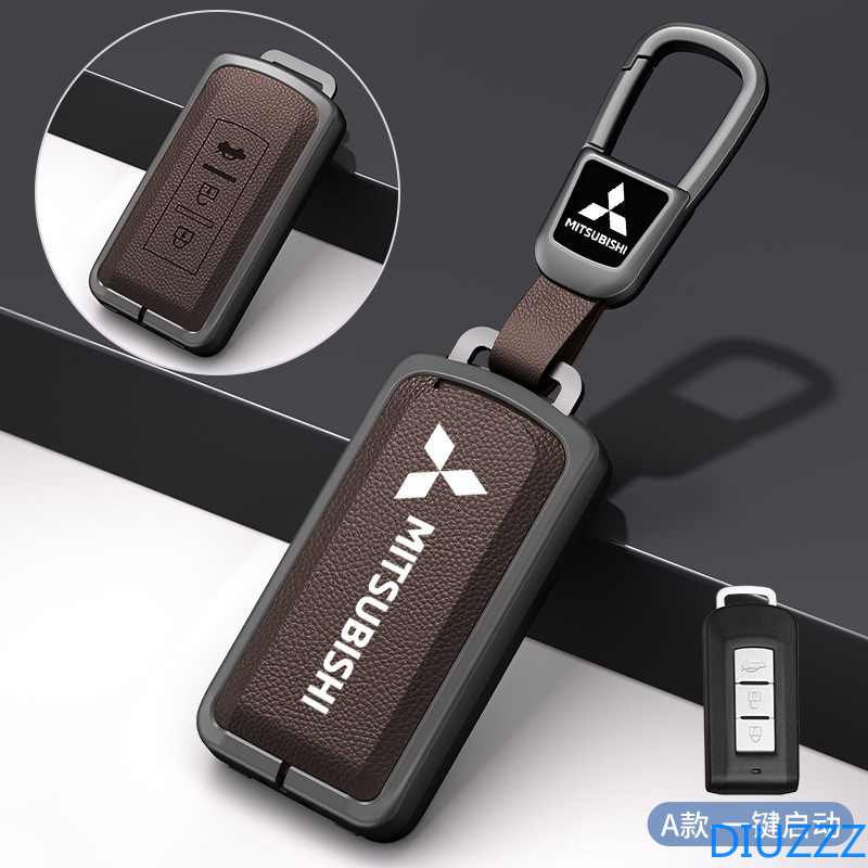 สังกะสีอัลลอยด์หนังรีโมทกุญแจรถ Fob ฝาครอบผู้ถือ Shell Protector พวงกุญแจสําหรับ Mitsubishi Xpander Cross Montero Pajero Outlander Sport Mirage G4 Eclipse Strada L200 Triton