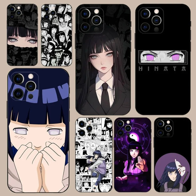 TK-1 H-Hinata อะนิเมะ H-Hyuga เคสโทรศัพท์สําหรับ iPhone 16 13 12 Pro X XS XR Plus Mini นุ่มสีดําฝาคร