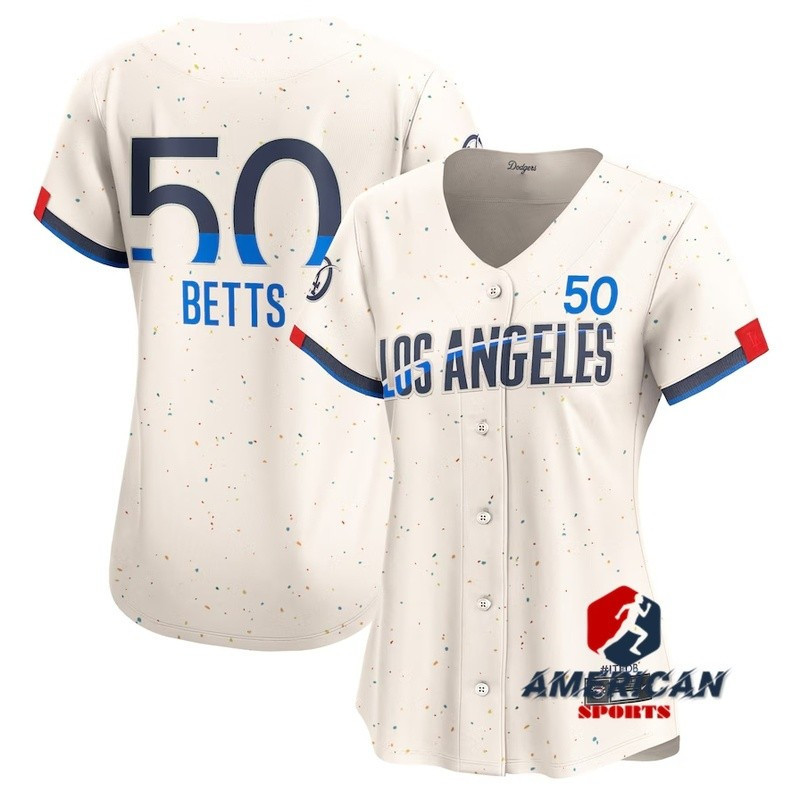 Womens Los Angeles Dodgers Mookie Betts Cream 2024 City Connect Baseball Jersey