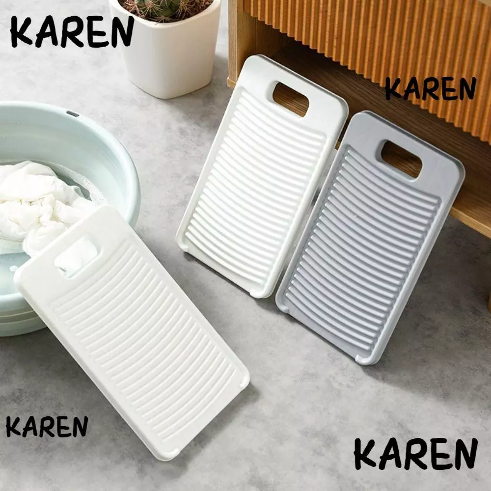 กระดานซักผ้า KARENGOODS กระดานซักกันลื่นขนาดกะทัดรัด การดูแลผ้าที่ละเอียดอ่อน ทําความสะอาดที่มีประสิทธิภาพ กระดานซักผ้าที่ทนทาน บ้าน
