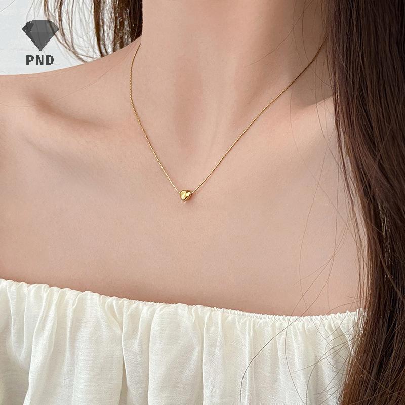 PND Minimalist Clavicle สร้อยคอผู้หญิง Tiny Heart LOVE สร้อยคอ Dainty แฟชั่นเครื่องประดับ raoog