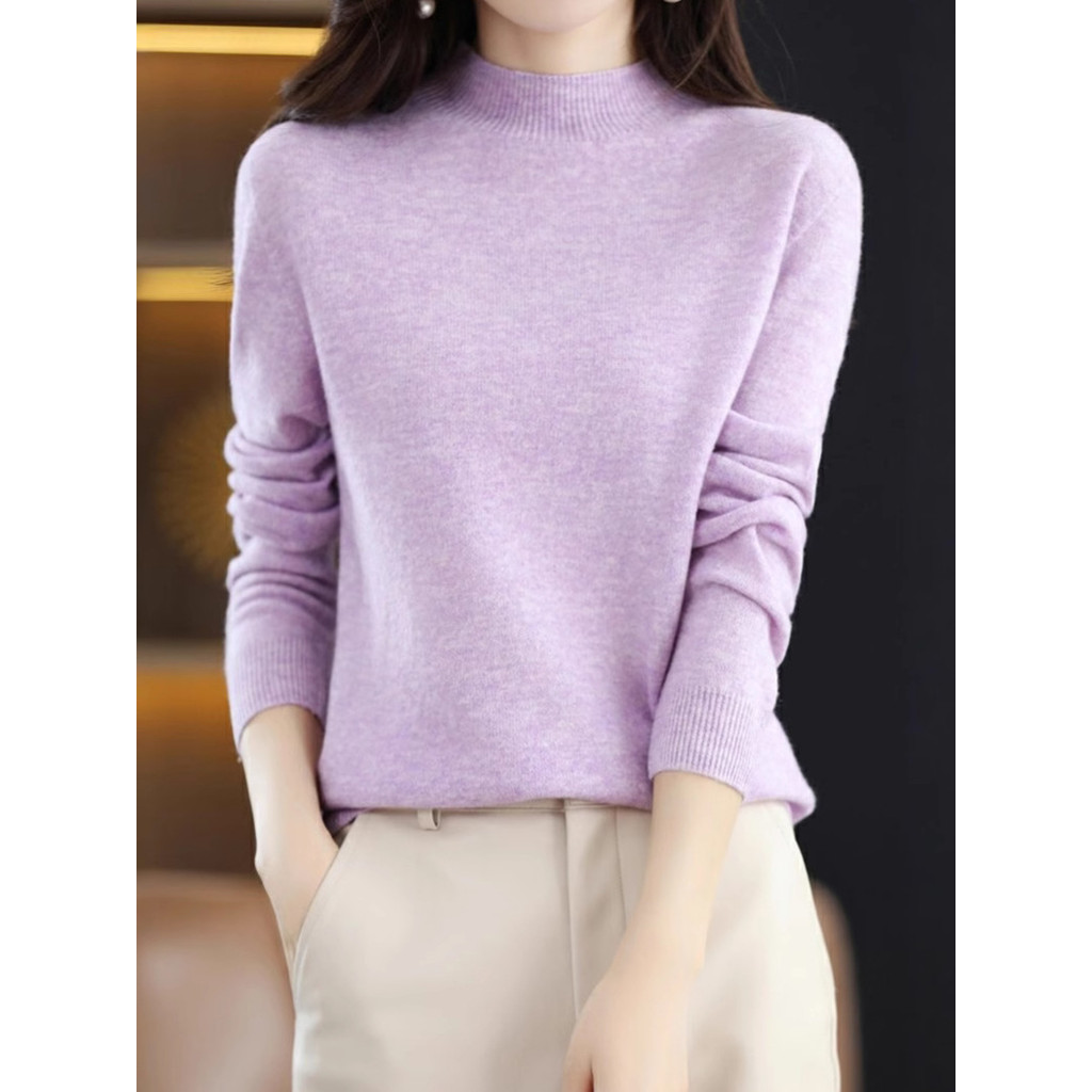 【11.11优惠大促】半高领羊绒衫女加厚打底毛衣套头羊毛针织衫秋季款fadacai666.thfadacai666th20251109