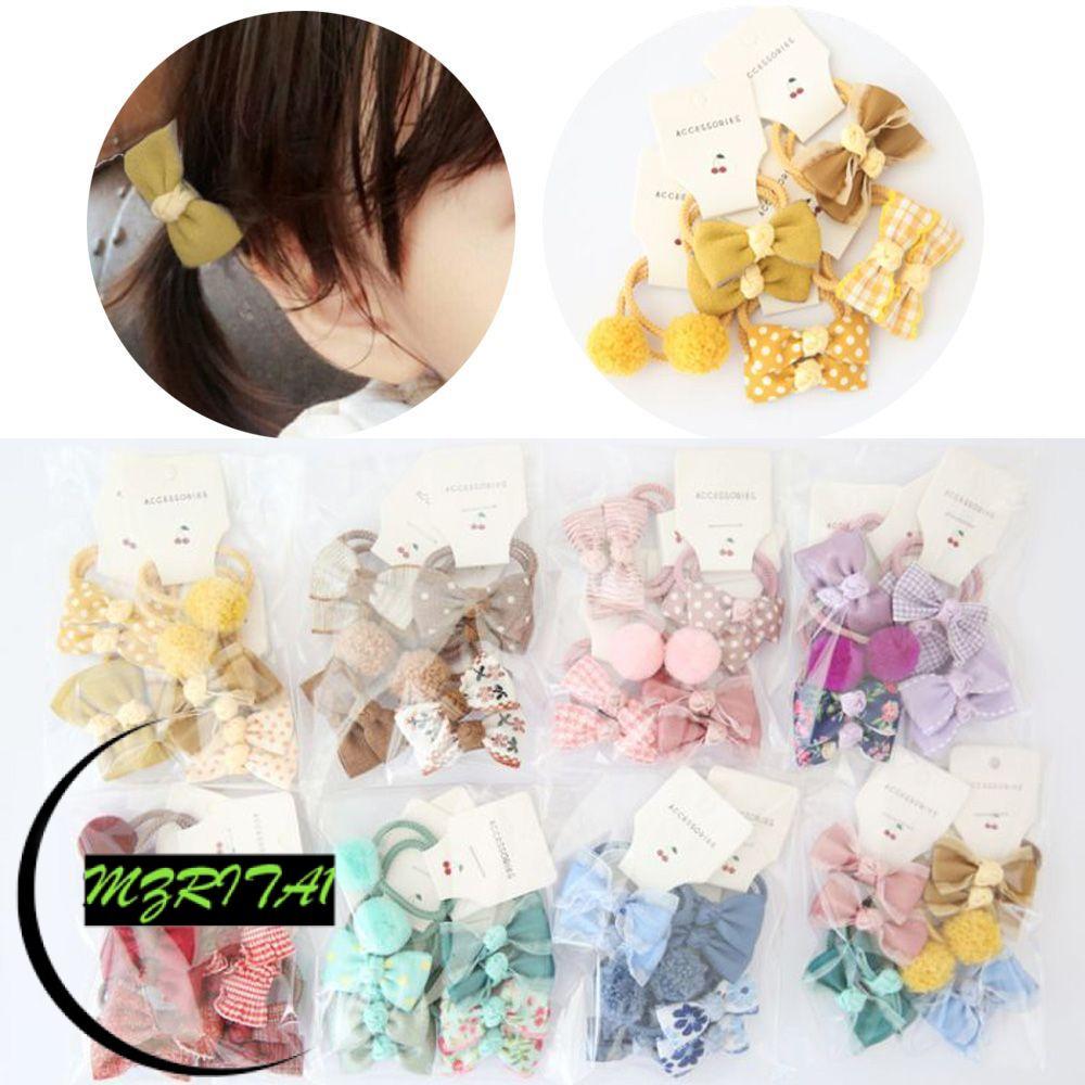 MARITA1 10 ชิ้นผูกผม Bowknot ตุ๊กตาขนาดเล็ก Ball เครื่องประดับแฟชั่น Gum ดอกไม้ Headdress