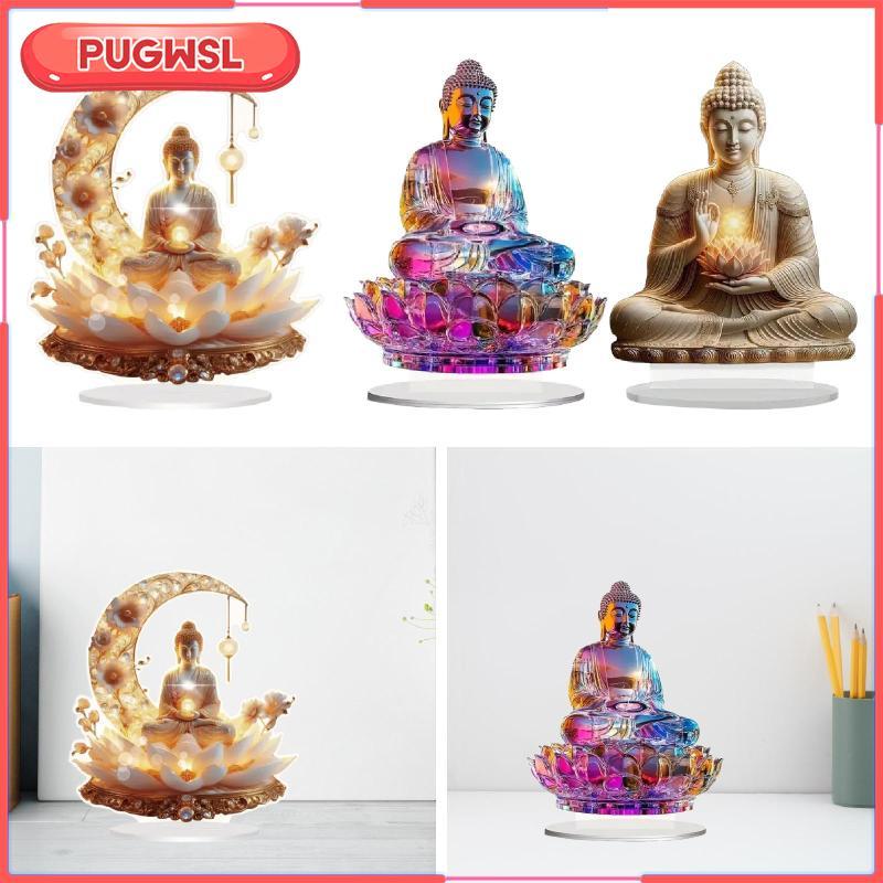 พระพุทธรูปอะคริลิค.Centerpiece สำหรับโต๊ะทำงานและบ้าน เหมาะสำหรับของขวัญในห้องนอน