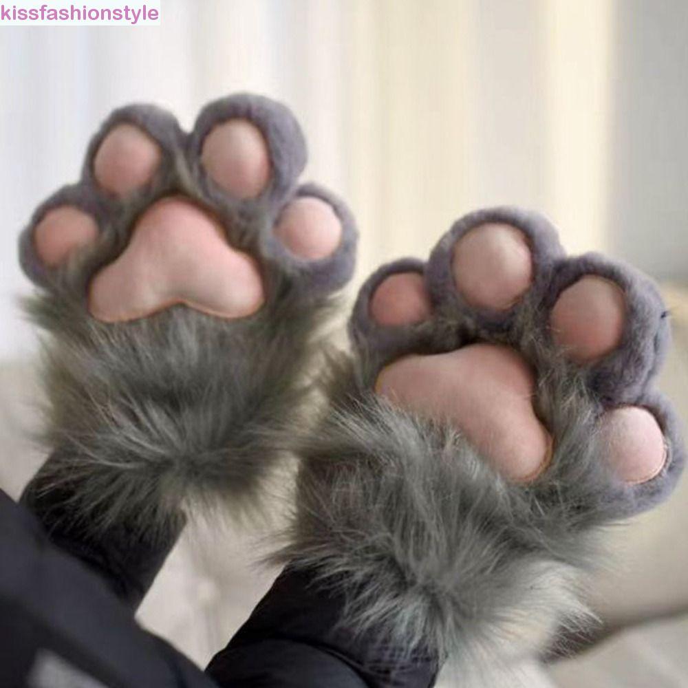 KISSFASHIONSTYLE ถุงมือลายแมวนุ่มๆ สำหรับคอสเพลย์และแฟชั่น Fursuit Kigurumi