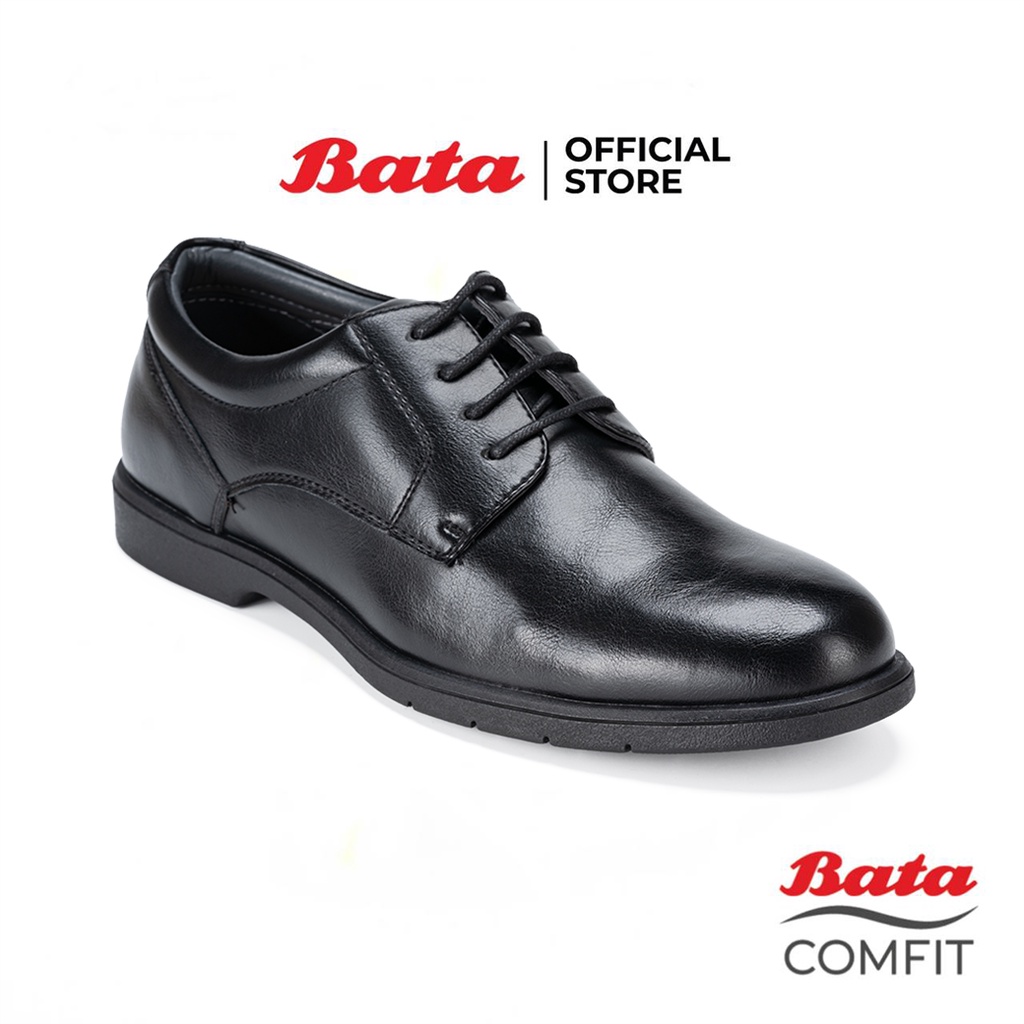 Bata บาจา Comfit รองเท้าคัทชู ทางการ พิธีการ แบบผูกเชือก สำหรับผู้ชาย รุ่น FORD สีดำ รหัส 8016193