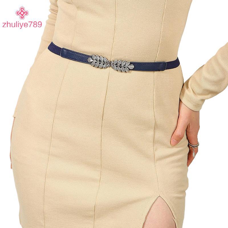 <zhuliye789> 1PCชุดอเนกประสงค์เครื่องแต่งกายDIYอุปกรณ์เสริมแฟชั่นผู้หญิงPUสีดําสีขาวเอวบางเข็มขัดเอว