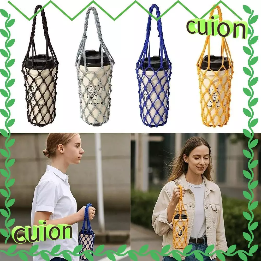 CUION1413 กระเป๋าใส่ถ้วยน้ำ ถุงตาข่ายทอมือ