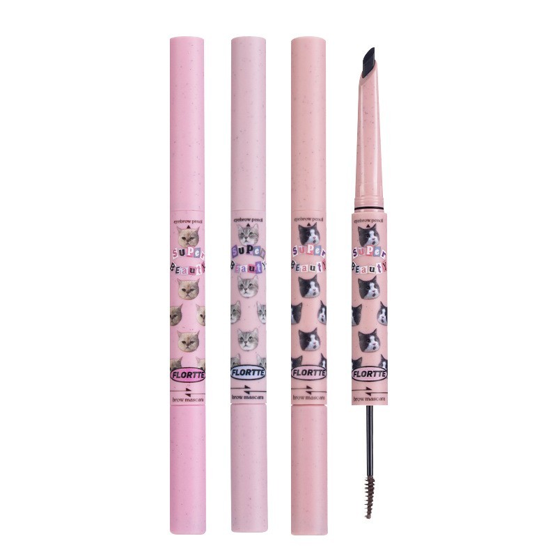 Flortte ดินสอเขียนคิ้วและเจลเขียนคิ้ว Two In One Double Ended กันน้ํายาวนานและไม่ซีดจางเหมาะสําหรับผู้หญิงเรียบและของเหลว - รูปที่ 7