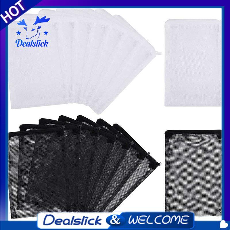 16 ชิ้น Aquarium Mesh Media Filter Bags, Nylon Media Filter Mesh Bags with Zipper (สําหรับ Particula