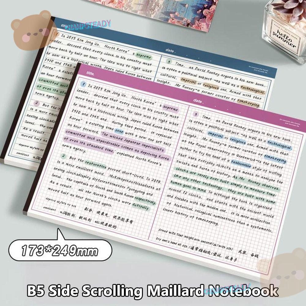 CHAMPSTEADY 20Sheets/Book B5 Notebook, B5 Tearable Notepad, Simplicyal Pad นักเรียน