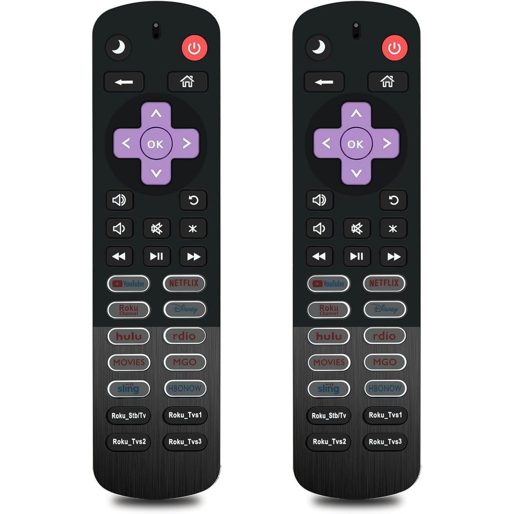 รีโมททดแทนสําหรับ Roku TV ไม่ต้องใช้แบตเตอรี่พร้อมการชาร์จ USB-C เข้ากันได้กับ TCL, Hisense, Onn & P