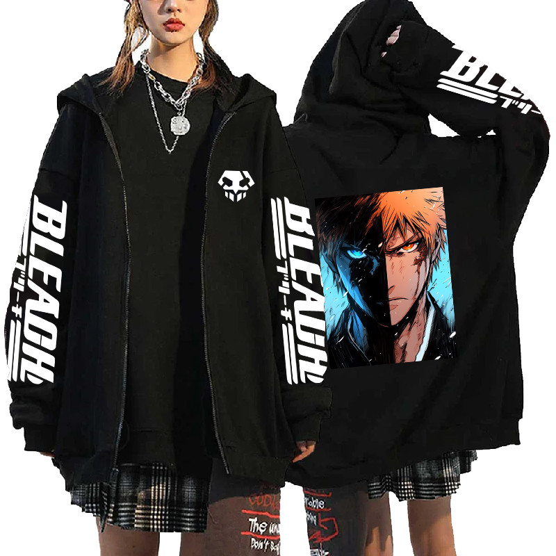 BLEACH Manga Kurosaki Ichigo Zipper Graphic Hoodie