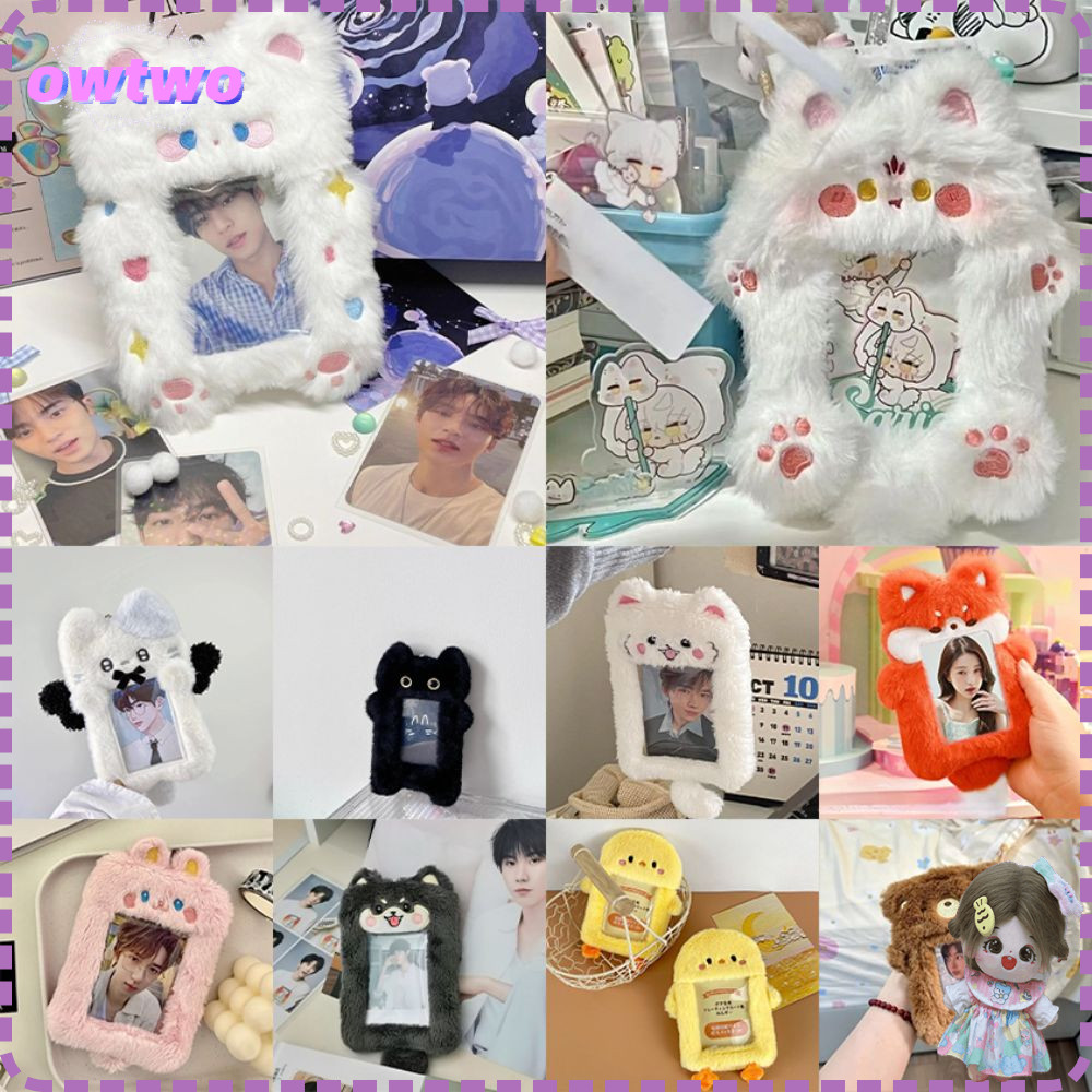OWTWO ที่วางการ์ดรูปถ่าย, น่ารักตุ๊กตา Photocard , คุณภาพสูงมัลติฟังก์ชั่นการ์ตูนหมี/กระต่าย/การ์ด C
