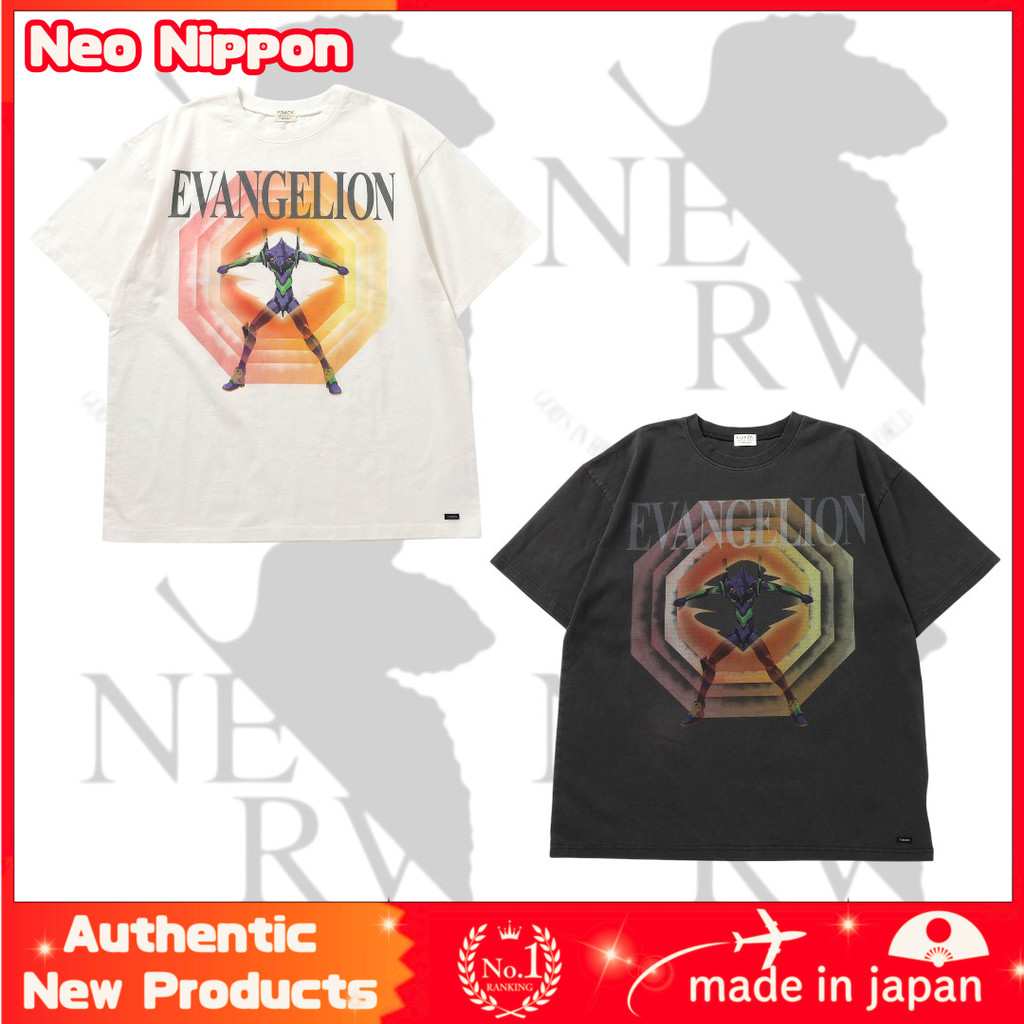 Evangelion Graphic T-Shirt B R307975 Unisex Character Graphic Tops (JP, Alphabet, Size L)