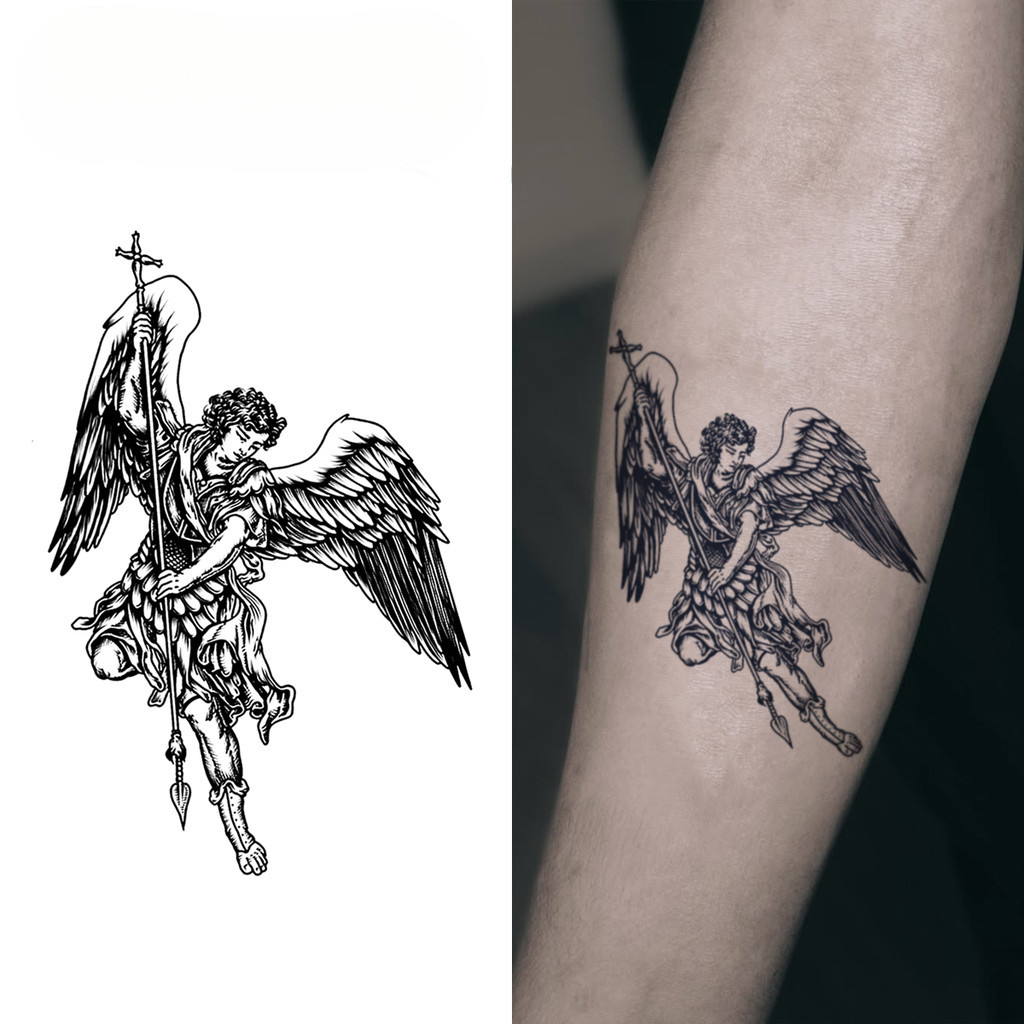 Boldink Magic Tattoo ติดทนนาน 2 สัปดาห์ Tattoo สติกเกอร์กันน้ําชั่วคราวปลอม Tattoo Flying God of War สมุนไพร Henna Tattoo 10 ซม.15 ซม.