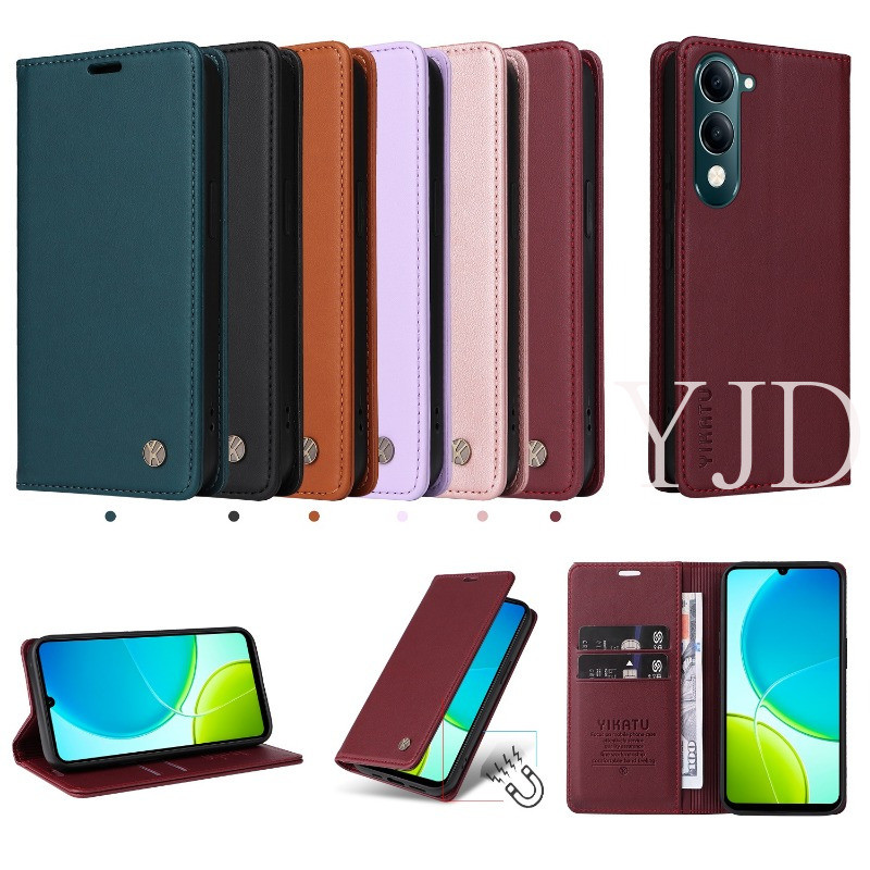 YJD สําหรับ Vivo Y04 Y04S Y29S Y29t หนังคลาสสิก Ultra-thin ช่องใส่การ์ด Anti-Drop เคสโทรศัพท์