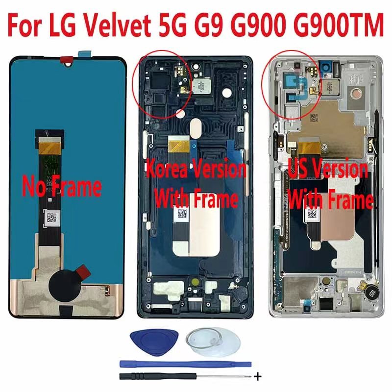 สําหรับ LG กํามะหยี่ 5G UW G9 G900 G900V G900EM G900TM LM-G900N จอแสดงผล LCD Touch Screen Digitizer 