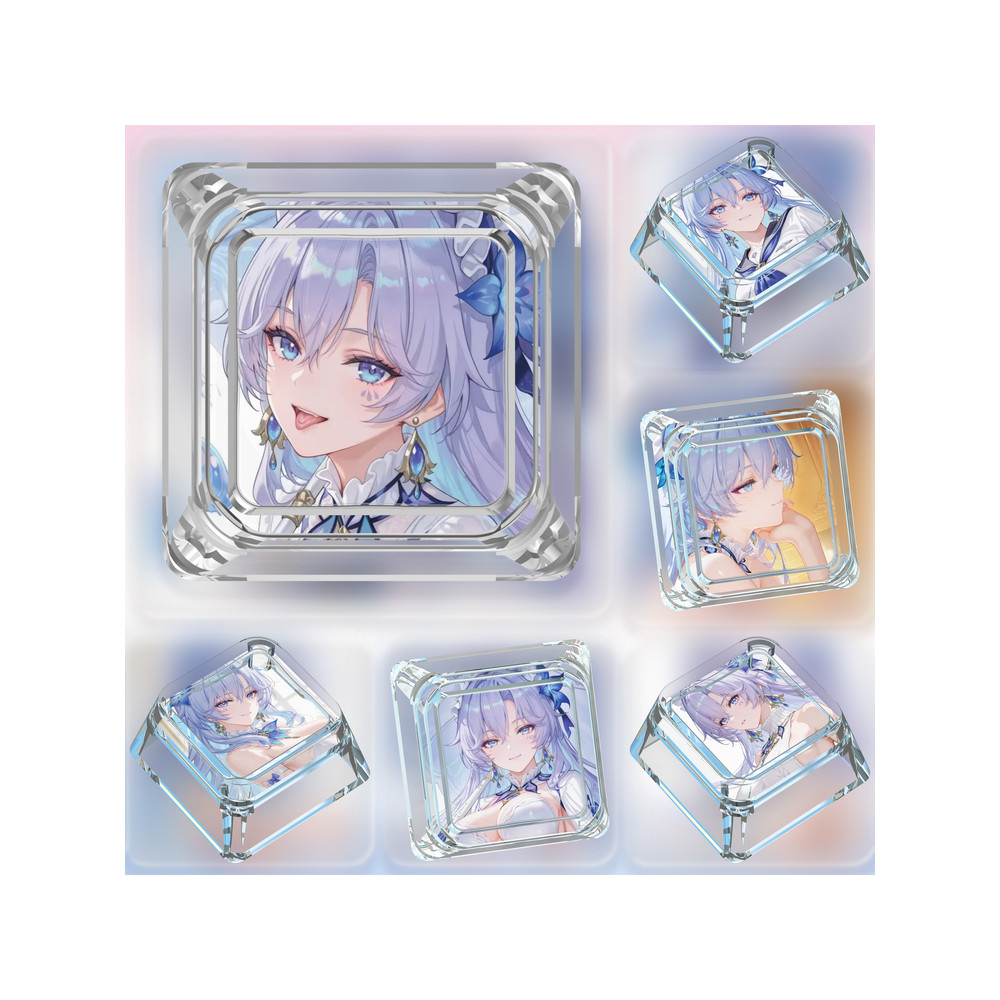 keycap ไฟลอด keycap ESC Keycap Single Canterra Anime Female Head Cross Axis Mechanical Keyboard Tran