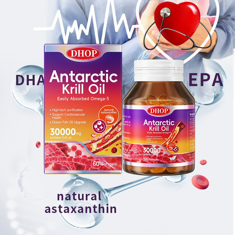 Antarctic Krill Oil Capsules ปลาทะเลน้ําลึก Omega3 Astaxanthin Krill Oil Gel Candy 1116.1