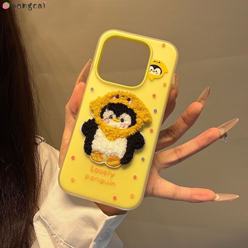 สําหรับRealme 15 Pro 15T 14 Pro Plus 14T 14X 12 Pro Plus Lite 11 11X 10 9i 4G 5Gเคสโทรศัพท์ 2 in 1 Double Layered Plushเย็บปักถักร้อยPong Penguin Chickสุนัขน่ารักการ์ตูนปลอกกรณี