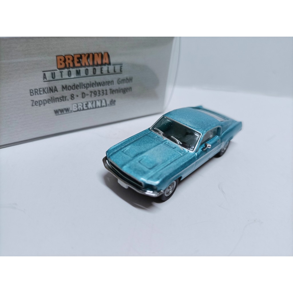 Brekina 1 87 Ford Mustang Fastback American Two-Door Sports Car Model Ford Mustang Fastback Blue