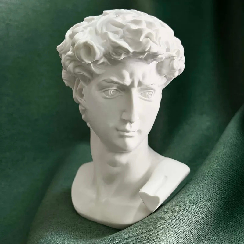 David Head Bust Michelangelo Robonarroti Resin Craft Office Hotel Living Room Home Decor Ornaments 【