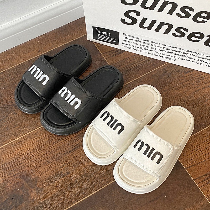 MUHANLU01 รองเท้าแตะแฟชันผู้หญิง รองเท้านิ่ม รองเท้าแตะEVA นุ่มและทันสมัย รองเท้าแตะสำหรับผู้ชายและผุ้หญิง BB019