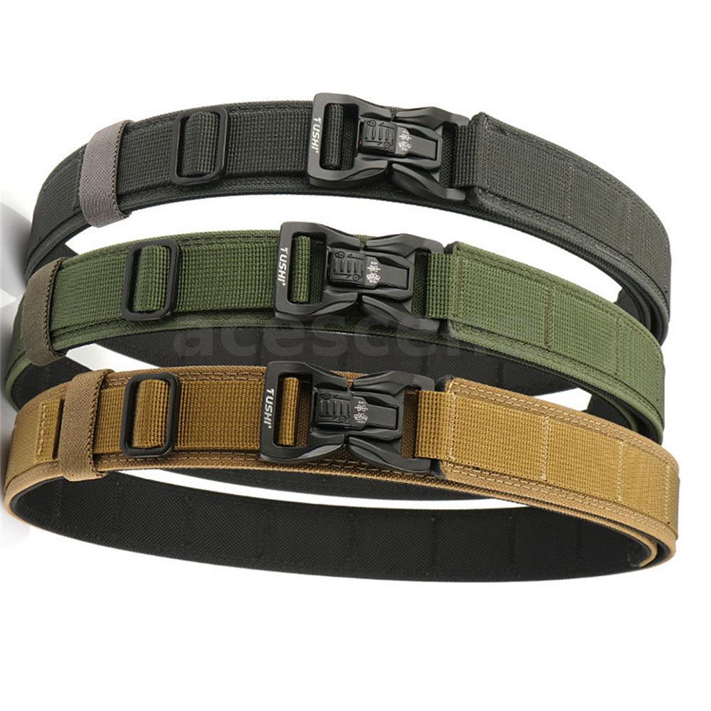 เข็มขัด USHI 1100D ไนลอน สำหรับผู้ชาย โลหะ buckle แบบปลั๊ก-in เหมาะสำหรับกิจกรรมกลางแจ้ง