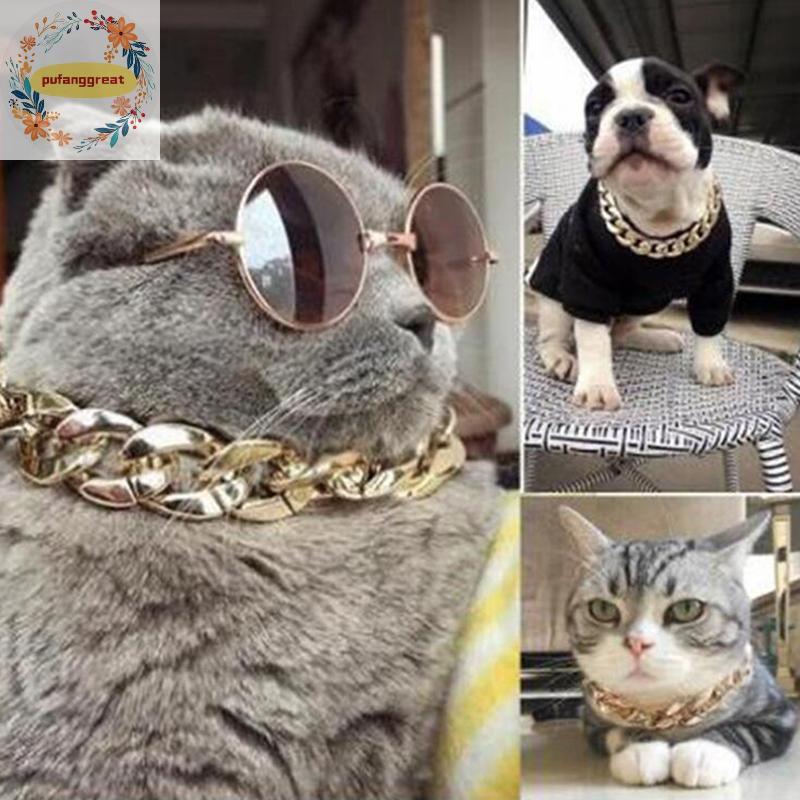 Pufanggreat 1 PC Gold ปรับสุนัขแมวสร้อยคอสร้อยคอทองสําหรับสุนัขลูกแมวอุปกรณ์สัตว์เลี้ยง TH