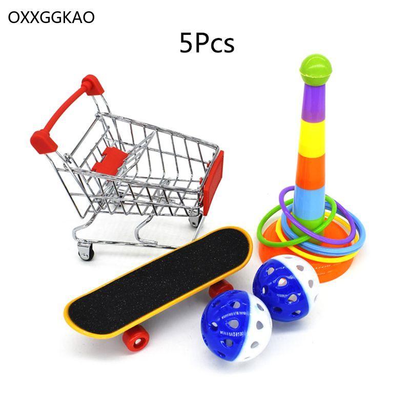 OXXGGKAO Mini Shopping Cart Training Ring อุปกรณ์สําหรับสัตว์เลี้ยงสําหรับนกแก้วขนาดเล็ก