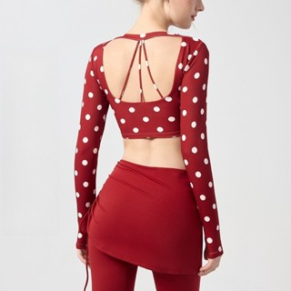 L.CIRCLE Yoga Sport Top Deep V Long-Sleeved Nude Beautiful B…