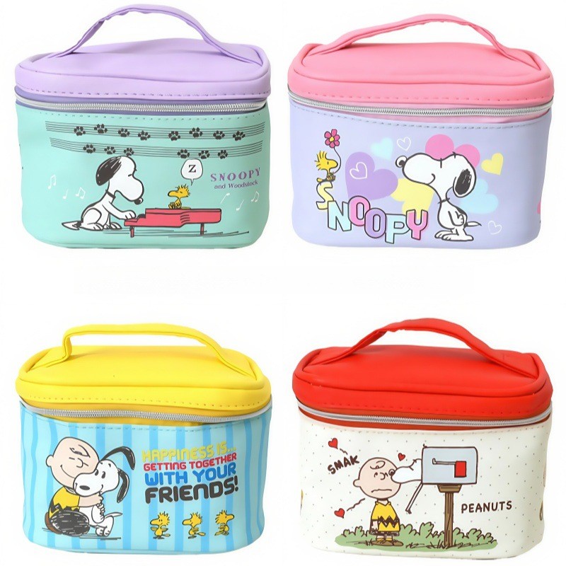 กระเป๋าเครื่องสําอาง Snoopy สามมิติกันน้ําล้างแบบพกพา Hand-Carry Design Travel Storage ญี่ปุ่นน่ารัก