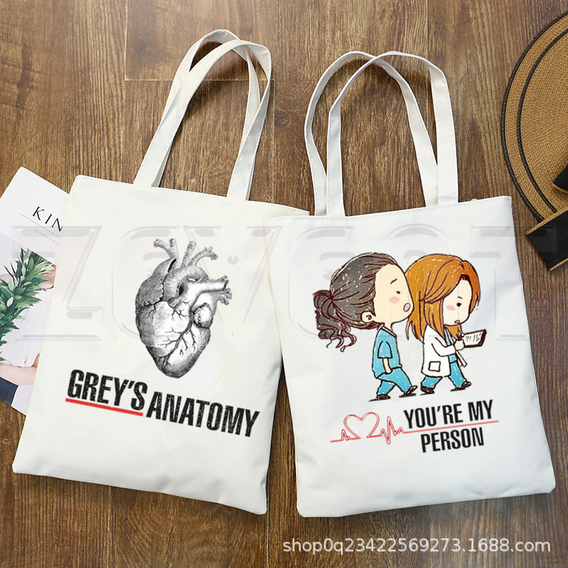 Greys Anatomy พิมพ์ผ้าใบกระเป๋า Harajuku กระเป๋าสะพายนักเรียนกระเป๋าแฟชั่น Greys Anatomy พิมพ์202511