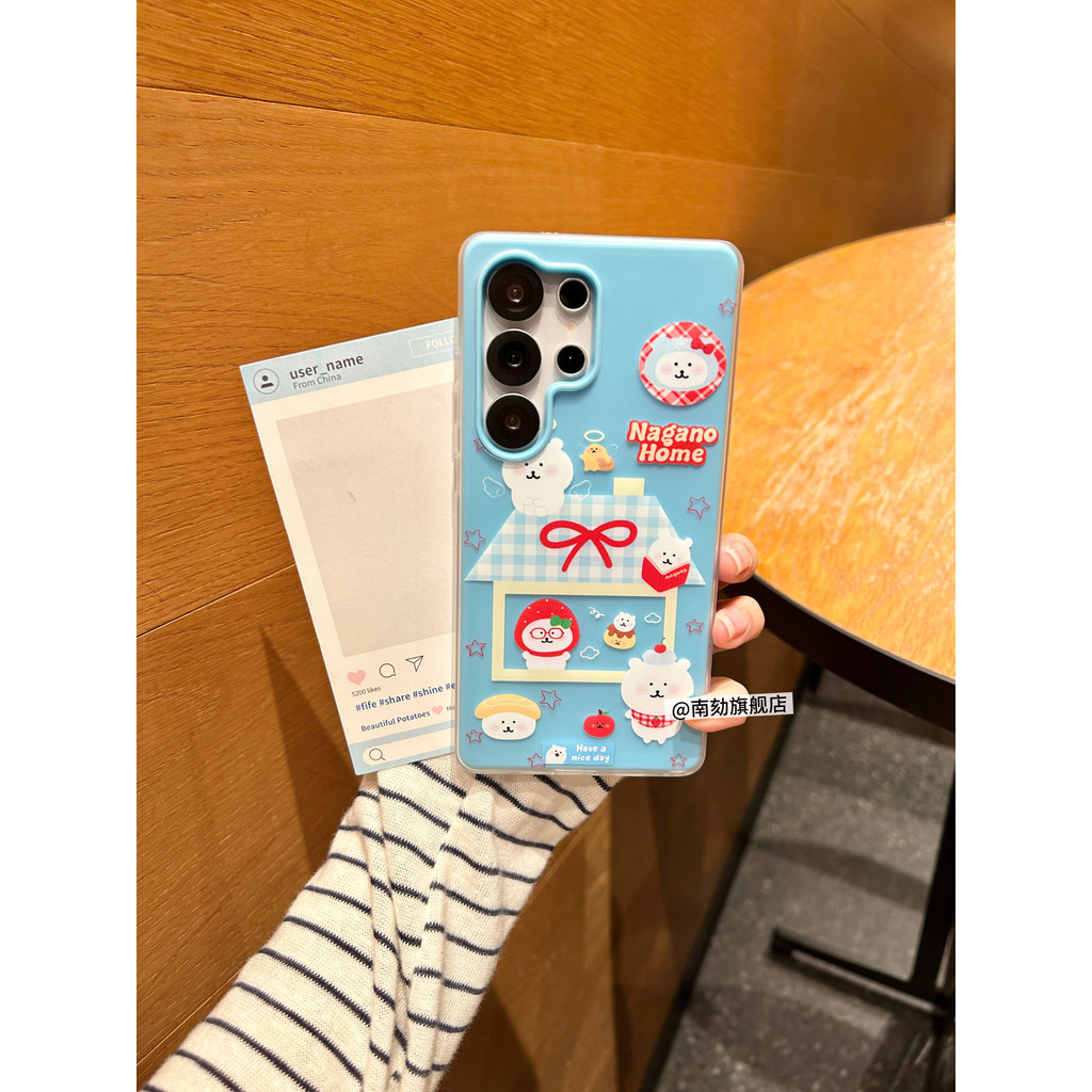 เหมาะสําหรับ Samsung s25ultra เคสโทรศัพท์สไตล์ใหม่ s25edge Jelly เคสป้องกัน s24plus Super Nice Blue Shock-proof Soft Case s23 + น่ารัก s22u ขายร้อน s21fe หรูหรา a17a16
