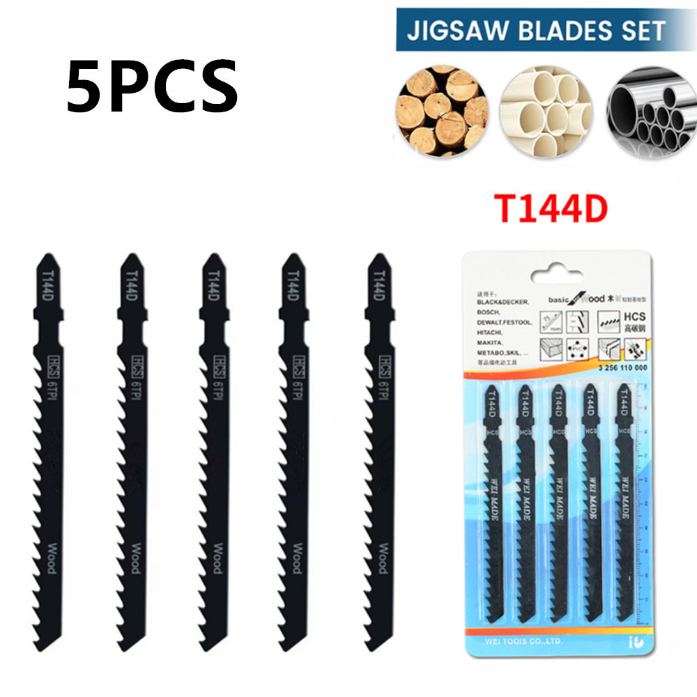 【COD+ส่งฟรี】5PCSใบเลื่อยจิ๊กซอ T144D สำหรับตัดไม้ เหล็ก อลูมิเนียม สแตนเลส ใบเลื่อยคุณภาพสูง คมกริบ ทนทาน  แพ็คคุ้มค่า