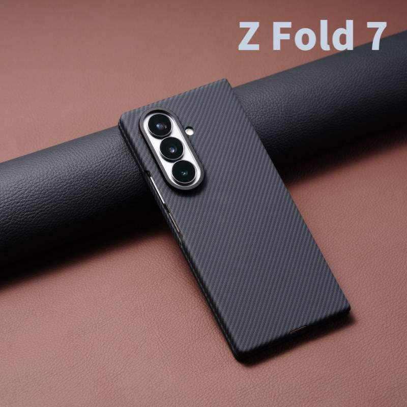 พร้อมใหม่สําหรับ Samsung Z Fold 6 Case Fold7 Fine Texture คาร์บอนไฟเบอร์ฝาครอบป้องกัน Fold76543 เคสป้องกันแม่เหล็ก - รูปที่ 3