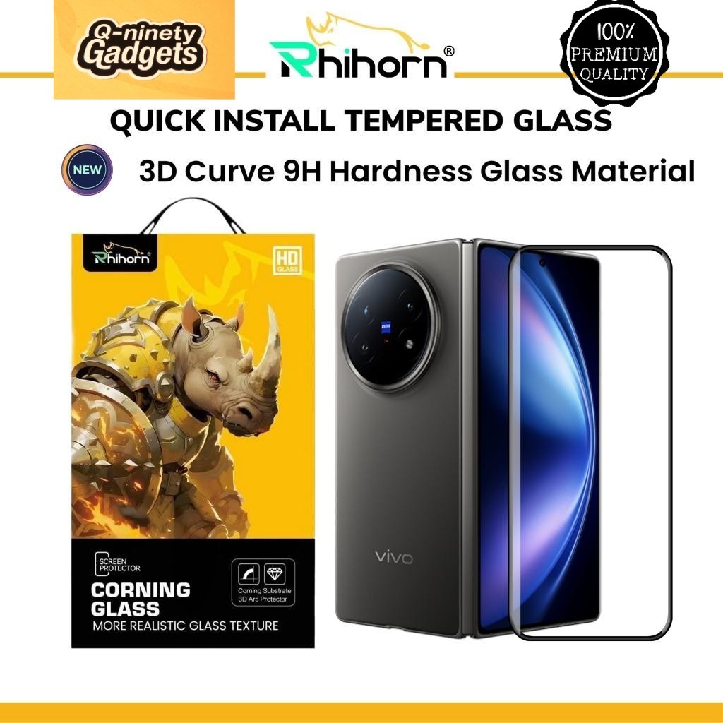 กระจกนิรภัยโค้ง 3D Rhihorn สําหรับตัวป้องกันหน้าจอ Vivo X Fold 5