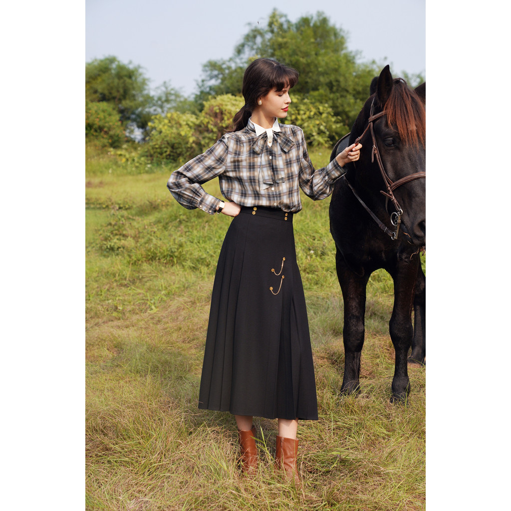 เสื้อคอปกผ้าไหมลายสก๊อตย้อนยุคอังกฤษ - JBT Classic