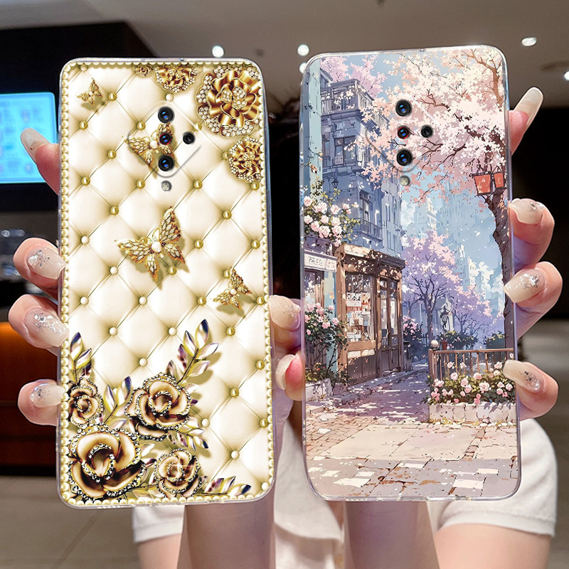 เคสโทรศัพท์สําหรับVivo S1 Pro/X50 Lite 1920 1937 ซิลิโคนใสTPU Softcaseกันกระแทกออกแบบใหม่รูปแบบความงามแมวน่ารักกระต่ายปลอก
