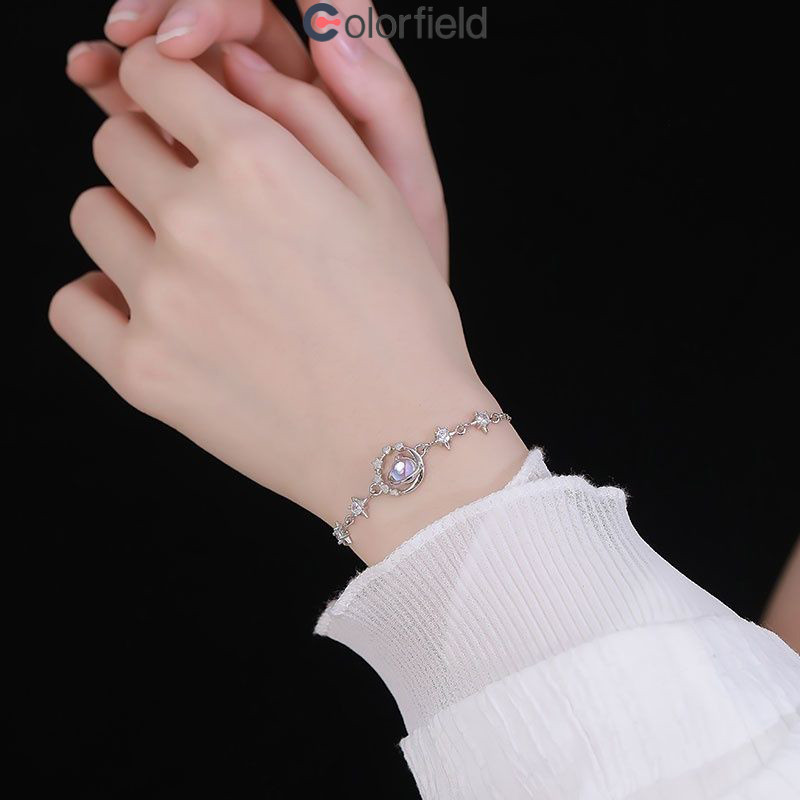 Colorfield สร้อยข้อมือ ดาวพลูโต หัวใจ ประดับเพทาย หรูหราแสง ระดับไฮเอนด์ เครื่องประดับแฟชั่น สำหรับผู้หญิง-COD - รูปที่ 2