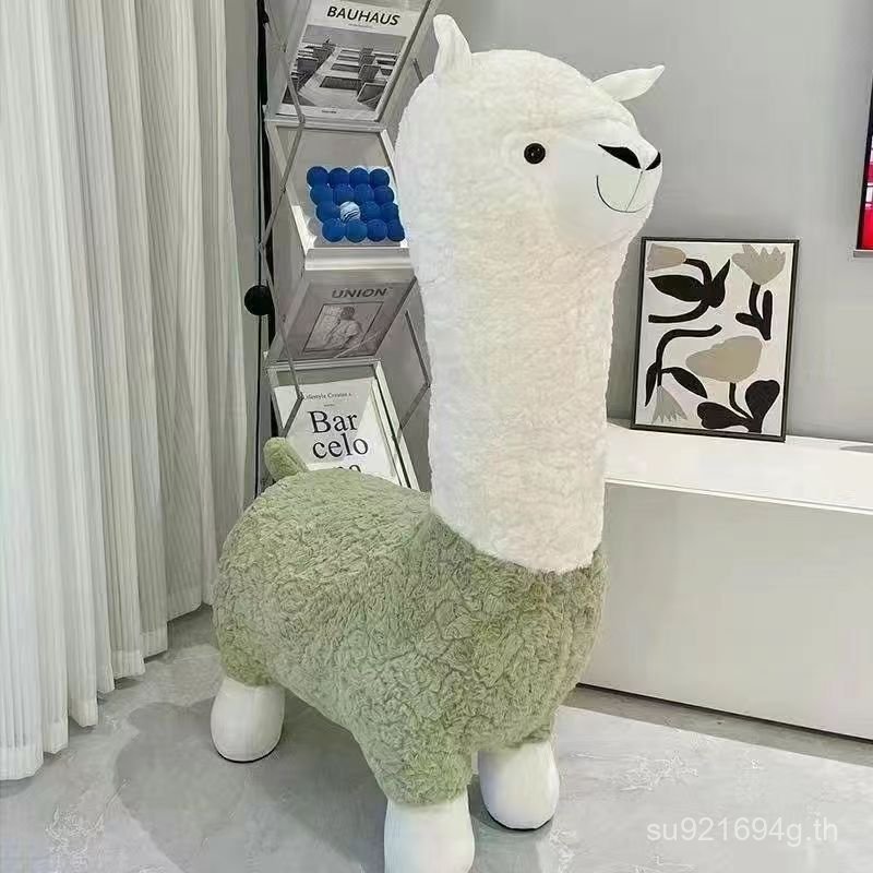 สตูลสไตล์นอร์ดิกสร้างสรรค์ชั้นสัตว์ตกแต่งสตูลวันหยุด Handmade Alpaca หรูหรารองเท้าเปลี่ยนสตูล QUMI