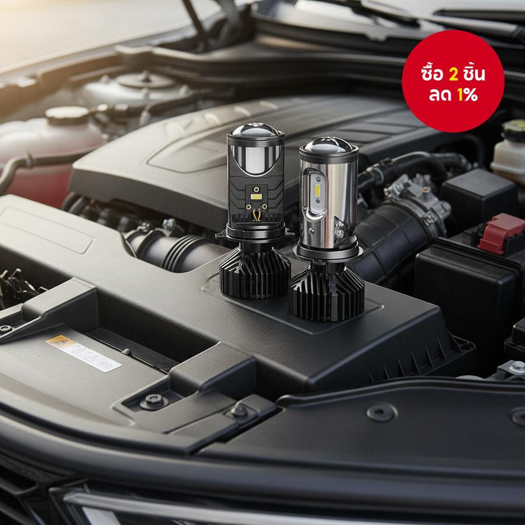 ไฟหน้า LED H4 Y6 Turbo Fan เลนส์โปรเจคเตอร์ขนาดเล็ก หลอดไฟสูงต่ํา สว่างมาก สําหรับรถยนต์