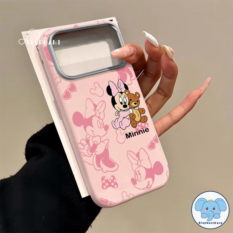 เคสไอโฟน17 สำหรับ iPhone 17 AIR 15 16 14 12 11 Pro Max 15 14 16 Plus XR X XS SE2 SE3 เคส TPU นุ่มลายหนังหมีมินนี่น่ารัก