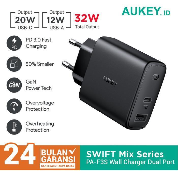 Aukey Charger PA-F3S Swift Mix 32W Power Delivery