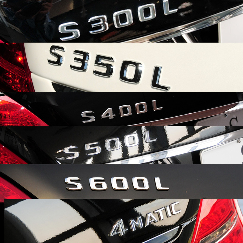 Mercedes-Benz S300L S350L S400L S500L S550 S600L Wordmark โลโก้รถหางโลโก้ด้านหลัง